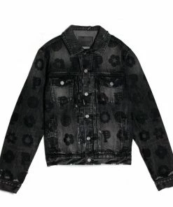 Purple Brand Full Monogram Denim Jacket - Black