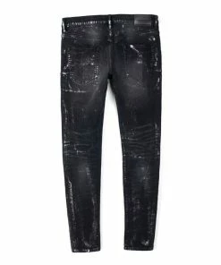 Purple Brand Slim Fit Jeans - Black Vintage Repair