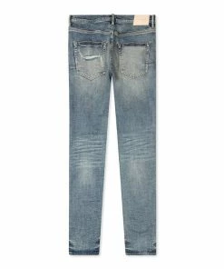 Purple Brand Slim Fit Jeans - Light Indigo Distress